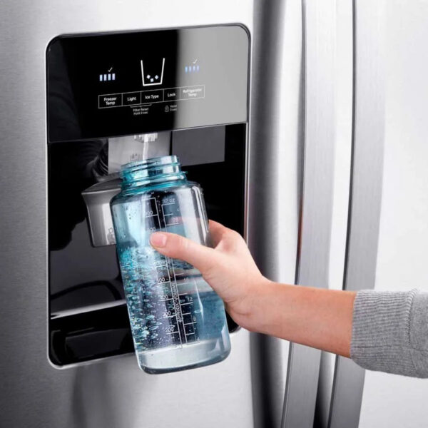 Nevera Side by Side de Acero con Dispensador de Agua 595L Whirlpool