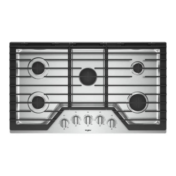 Tope a Gas de 5 Hornillas de Acero 36" Whirlpool