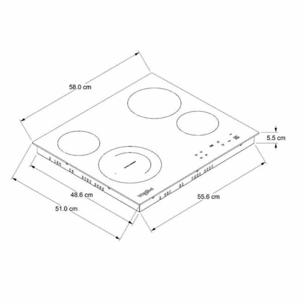 Tope Eléctrico de Vitrocerámica 24" 220V Whirlpool