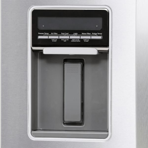 Nevera Side by Side French Door 3 Puertas de Acero con Dispensador de Agua 566L Whirlpool