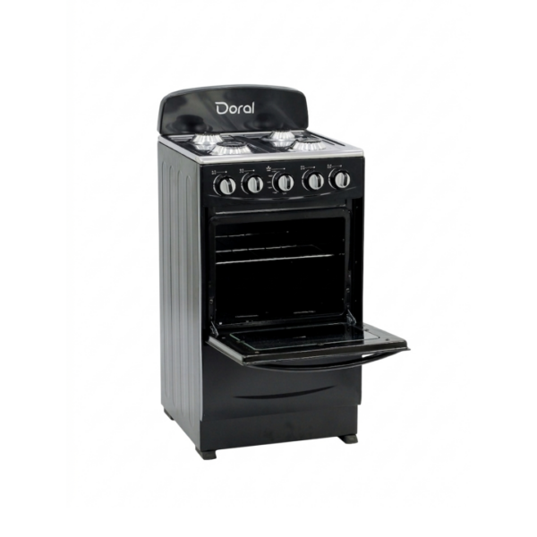 Cocina a Gas Negra con Copete 20" Doral