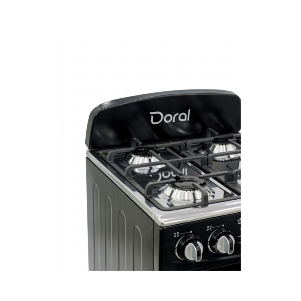 Cocina a Gas Negra con Copete 20" Doral