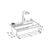 Fregador con Accesorios de 75 cm Flusso Lite 75 Vetrux