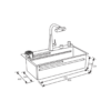 Fregador con Accesorios de 80 cm Flusso Lite 80 Vetrux