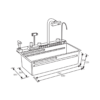 Fregador con Accesorios de 80 cm Flusso Pro 80 + Vetrux