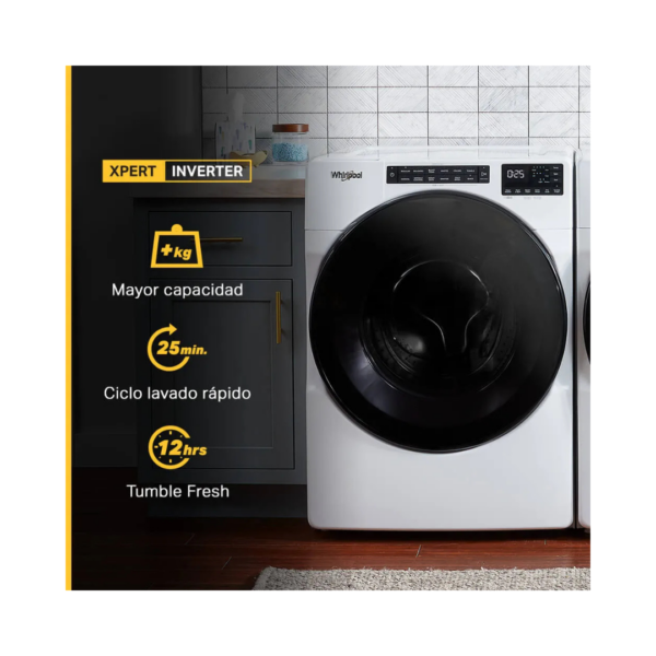 Lavadora Automatica Blanca de 23Kg Whirlpool