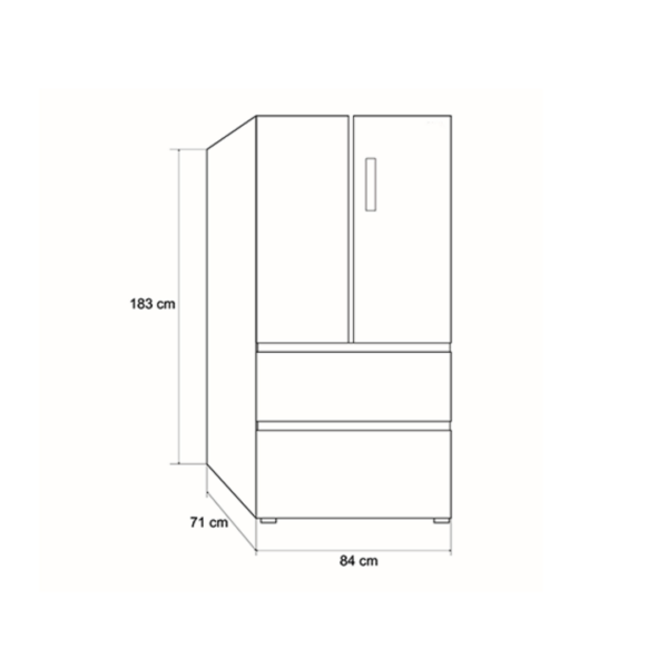 Nevera Side by Side de Acero 4 Puertas de 510L Acero 510 Vetrux