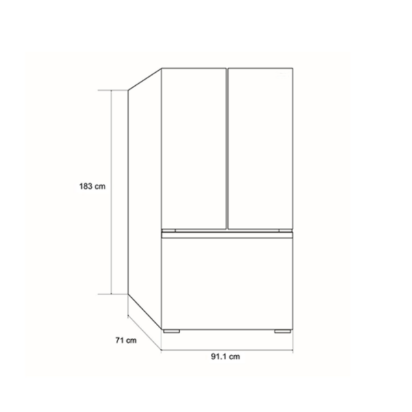 Nevera Side by Side de Acero 3 Puertas de 580L Acero 580 Vetrux