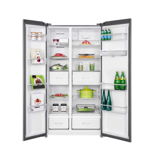 Nevera Side by Side Gris Cristal con Dispensador de Agua de 486 Litros TCL