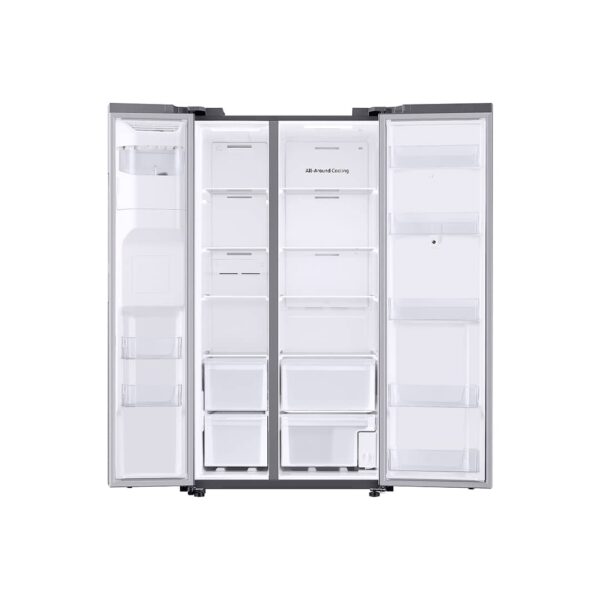 Nevera Side by Side de Acero con Dispensador de Agua y Pantalla 609L Samsung