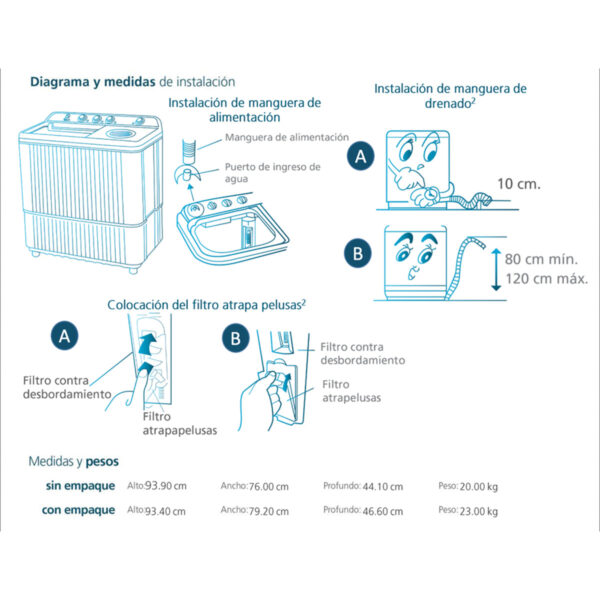Lavadora Semiautomática 11KG Mabe