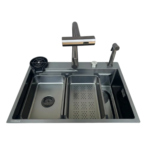 Fregador con Accesorios de 68 cm Flusso Lite 68 Vetrux