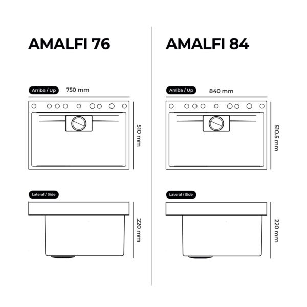 Fregador con Accesorios Amalfi 84 Drija