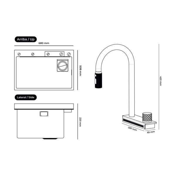 Fregador con Accesorios Cirella 68 Drija