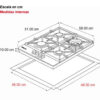Tope de Cocina de Gas 60 cm Milan 60 Drija