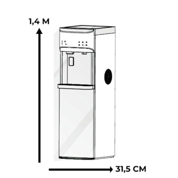 Dispensador de Botellón de Agua Oculto + Fabricador de Hielo Aqua Pro Vetrux