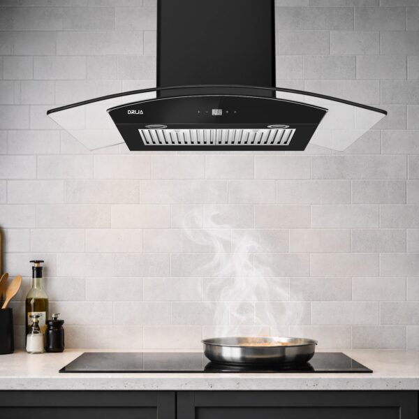 Campana Decorativa de Pared Negra 90 cm Prisma Touch 90 Black Drija