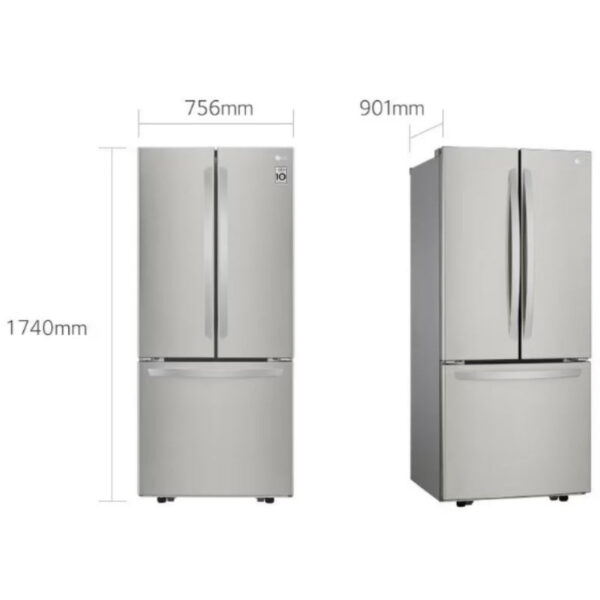 Nevera Side by Side French Door Silver de 617 Litros LG