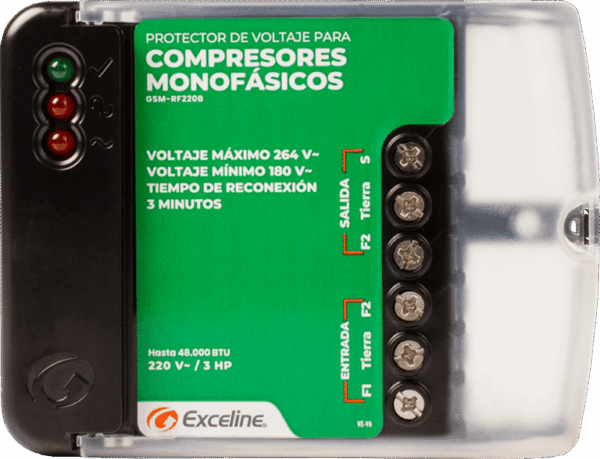 Protector de Voltaje para Compresores Monofásicos de Bornera 220V Exceline