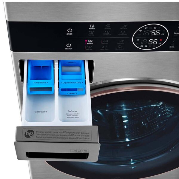 Centro de Lavado de Acero Silver Wash Tower de 22KG LG
