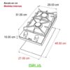 Tope de Cocina de Gas 30 cm Milan 30 Drija