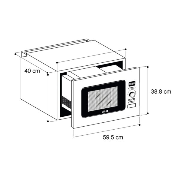 Horno Microondas Negro Napoli 25 Drija