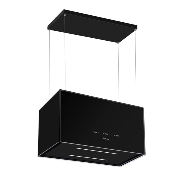 Campana de Isla de Vidrio Negro Pendente 90-B Drija