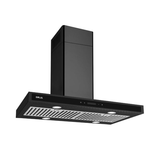 Campana de Isla Decorativa Negra Quadrato 76 Isla Black Drija