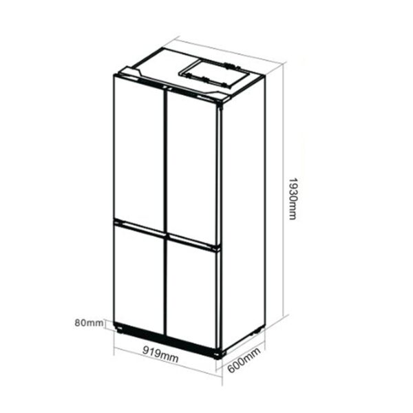 Nevera Side by Side de Espejo Negro 522 Litros 18.4" GLASSB18FD4P Drija