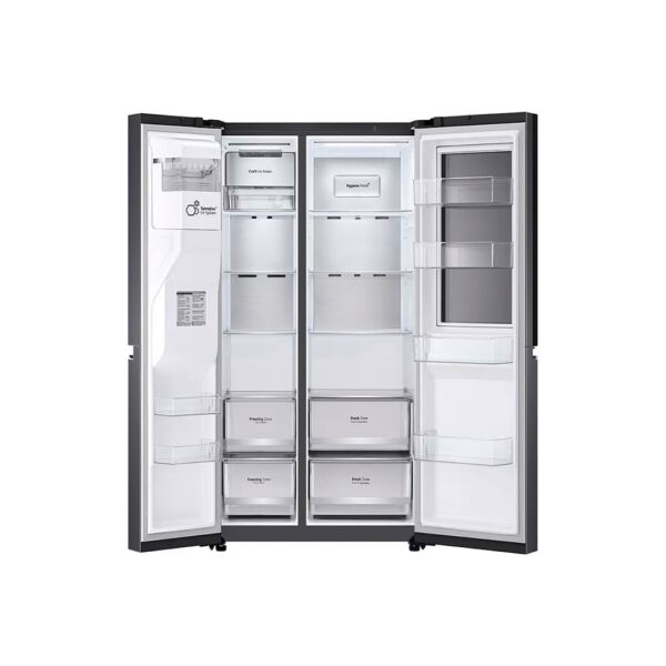 Nevera Side by Side de Acero Negro Mate InstaView con Dispensador de Agua de 676 Litros LG