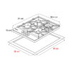 Tope de Cocina a Gas Vitrocerámica 60 cm Toscana Pro 60 Drija