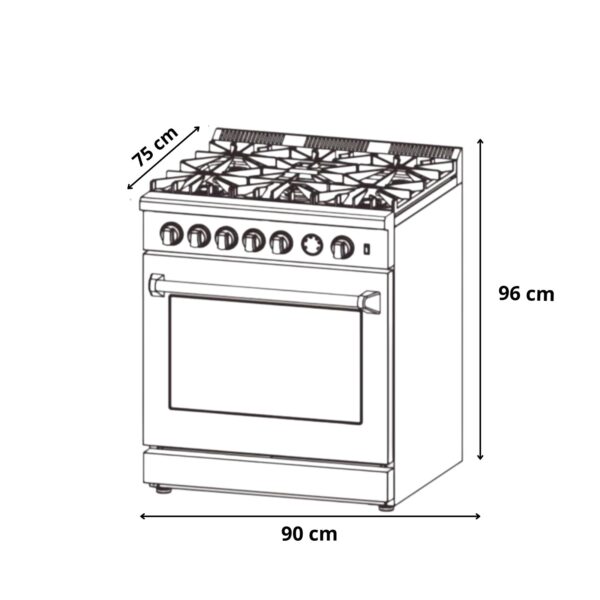 Cocina a Gas de Acero Aspecto Industrial 36" Venecia 90 Drija