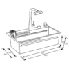 Fregador con Accesorios de 68 cm Flusso Lite 68 Vetrux