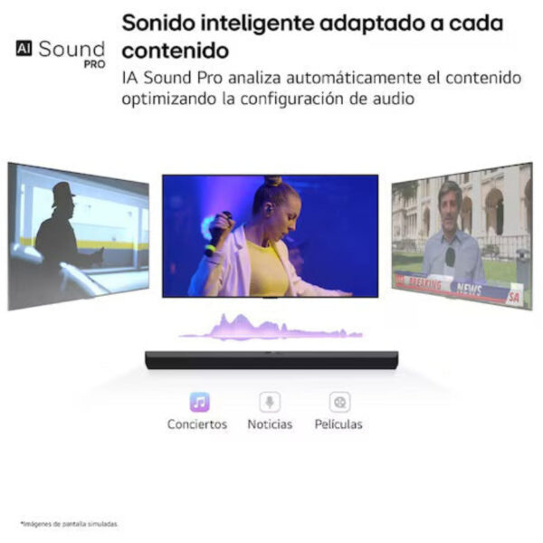 Soundbar 2.1 con Subwoofer Inalambrico Dolby Digital 300W LG