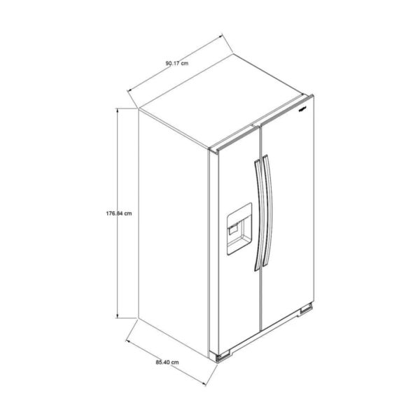 Nevera Side by Side con Dispensador de Agua Inverter de 25" Whirlpool