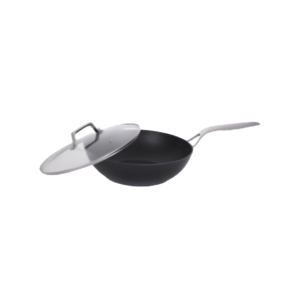 Wok Antiadherente con Tapa Negro Roccia