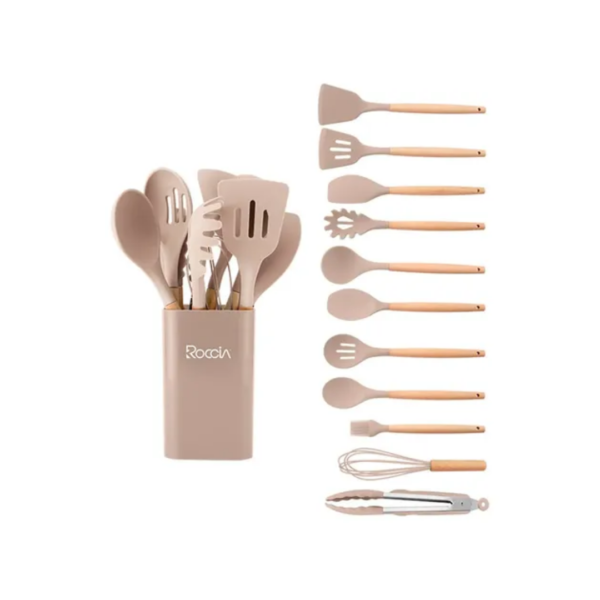 Juego de Utensilios de Cocina de 12 Piezas Beige Roccia