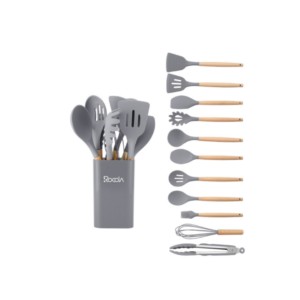 Juego de Utensilios de Cocina de 12 Piezas Gris Roccia
