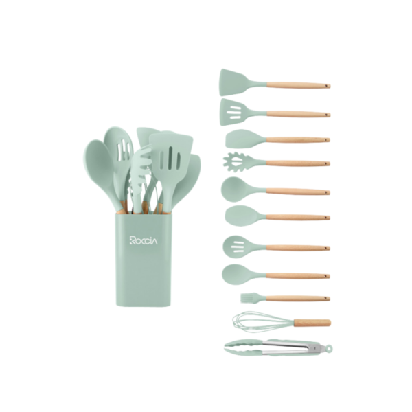 Juego de Utensilios de Cocina de 12 Piezas Verde Menta Roccia
