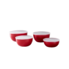 Set de Bowls Plástico de 4 Piezas con Tapa Rojo KitchenAid