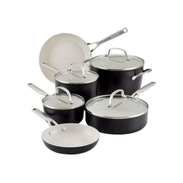 Set Ollas y Sartenes de 8 Piezas Cerámica KitchenAid