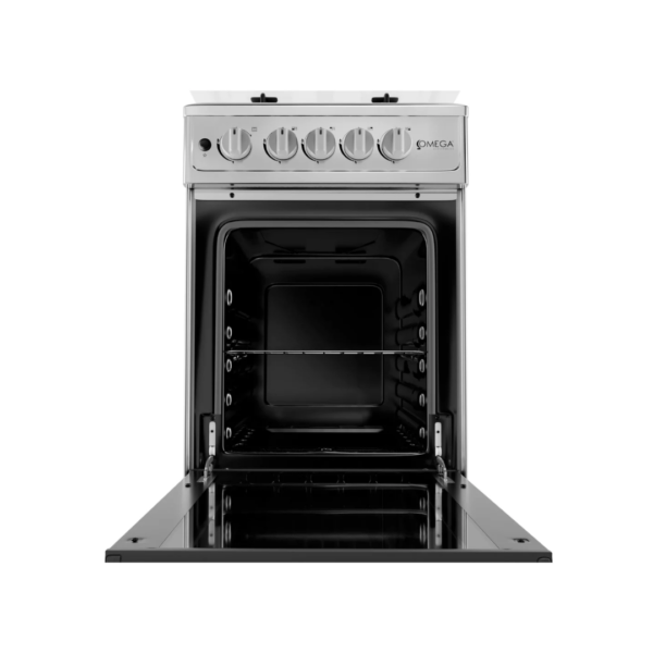 Cocina a Gas de 20" con Tapa de Vidrio Gris Omega