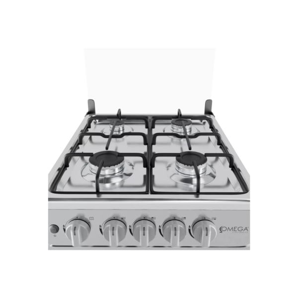 Cocina a Gas de 20" con Tapa de Vidrio Gris Omega