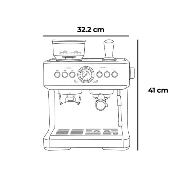 Cafetera Espresso con Molino Barista Pro Vetrux