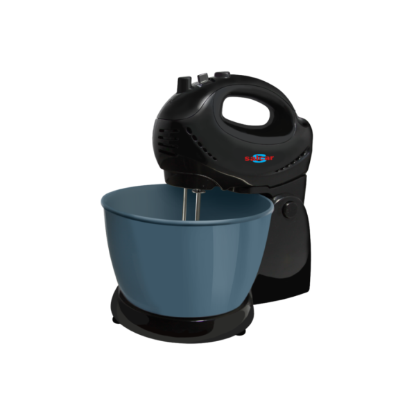 Batidora Pedestal con Bowl Plástico de 5 Velocidades Negra Salcar