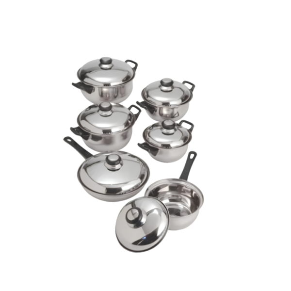 Juego de Ollas 12 Piezas con Tapa de Acero Inoxidable Salcar