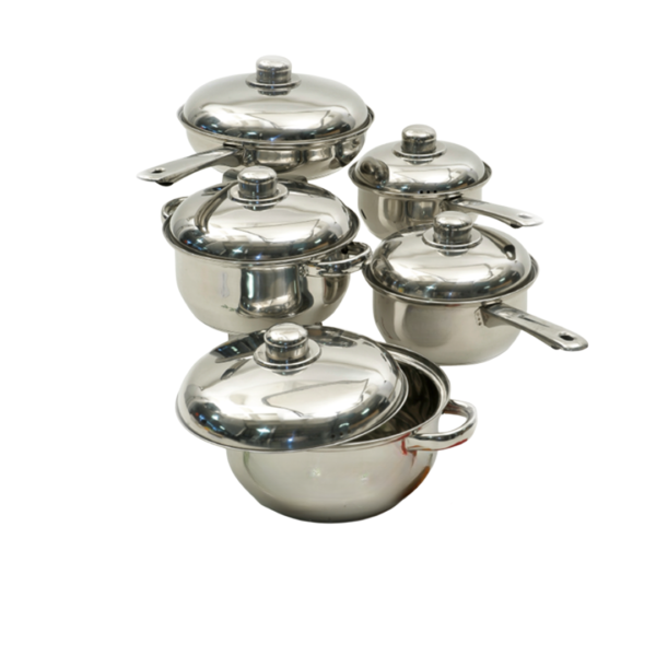Juego de Ollas de 10 Piezas con Tapa Acero Inoxidable Salcar