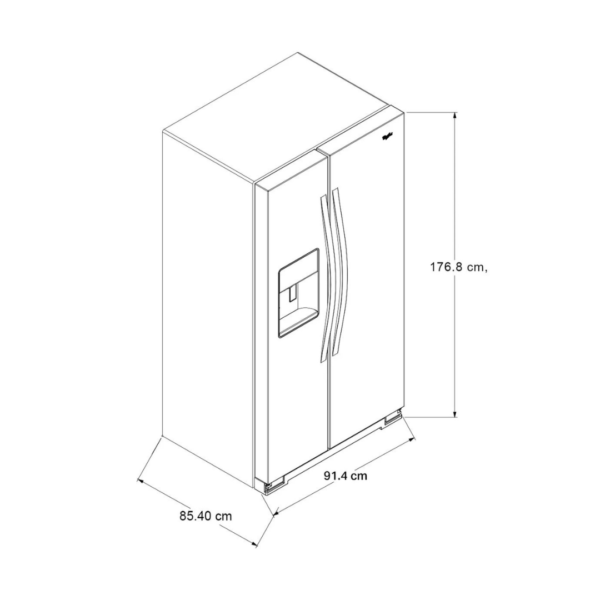 Nevera Side by Side de Acero 25 pies³ Dispensador Agua + Hielo Whirlpool