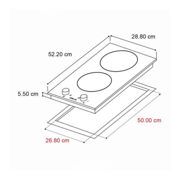 Tope de Cocina Vitrocerámica de 30cm 220V BARI 30-A Drija