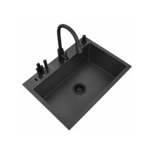 Fregador Sobre Tope de una Cubeta 82x50x23cm Negro Frinox